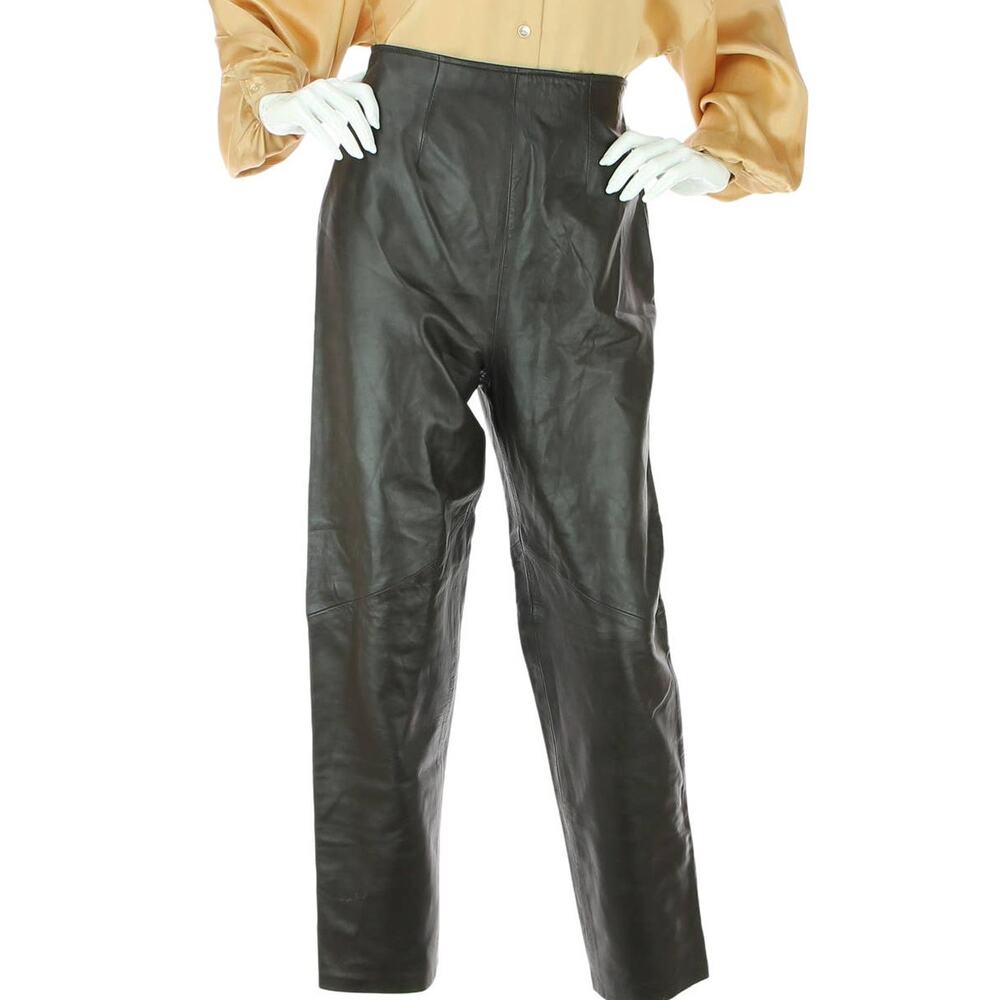 Vintage Brown Leather High Waist Pants 27